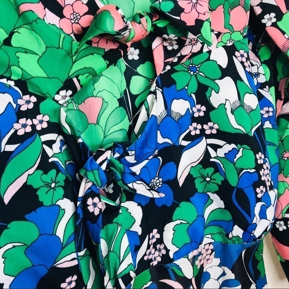 ZARA Floral Boho Retro Cutout Tie Front Bodysuit - Picture 11 of 16